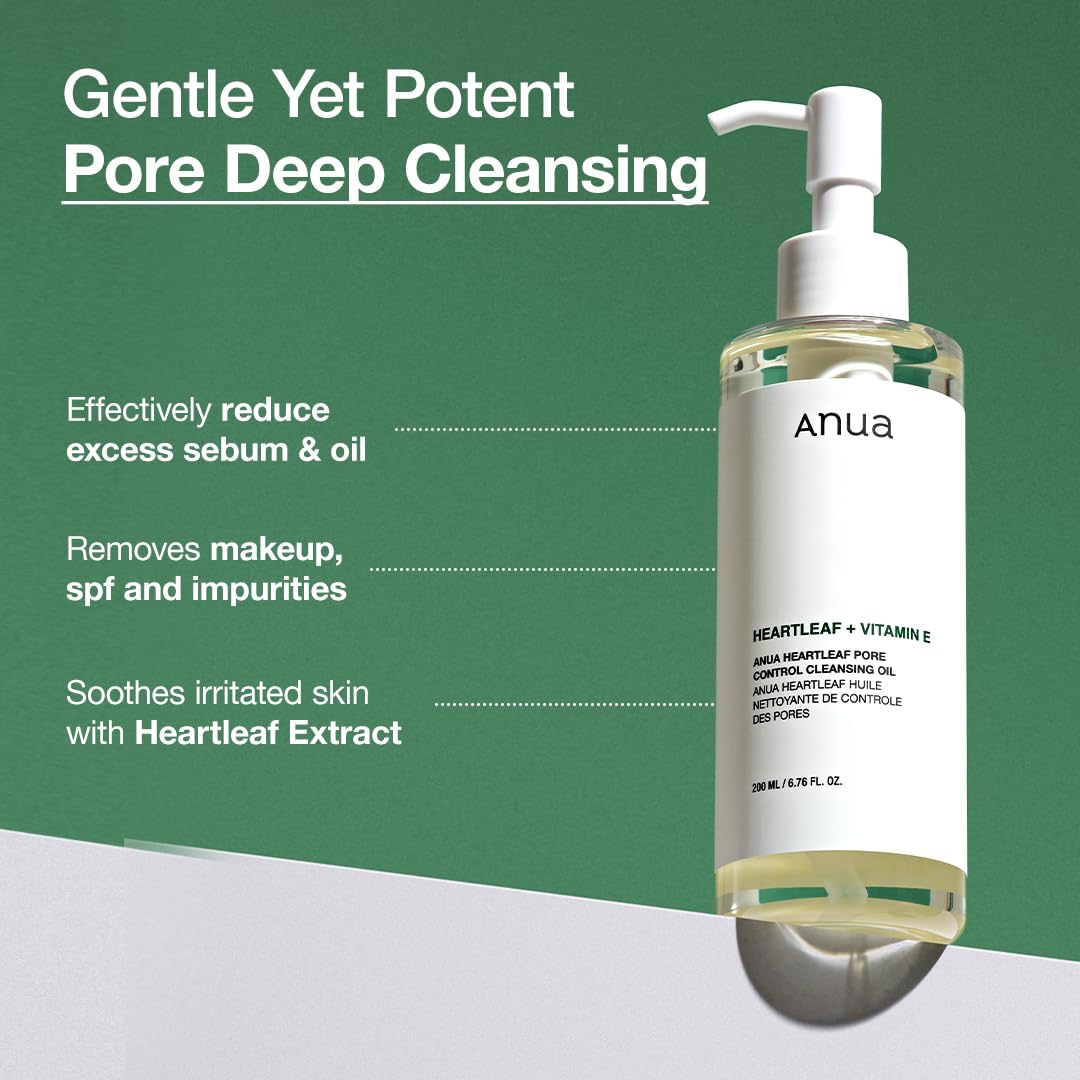 Anua Heartleaf Pore Control Cleansing Oil, Oil Cleanser for Face, Makeup Blackhead Remover