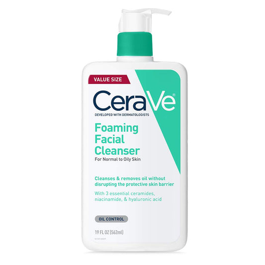 CeraVe Foaming Facial Cleanser, Daily Face Wash for Oily Skin, Hyaluronic Acid